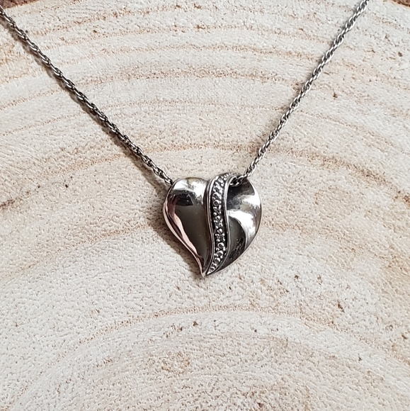 NWOT Diamond & Sterling Silver Granddaughter Heart - Picture 2 of 6